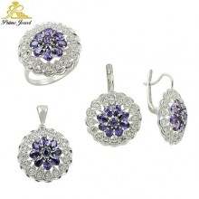 Gümüş zirkon taşlı set